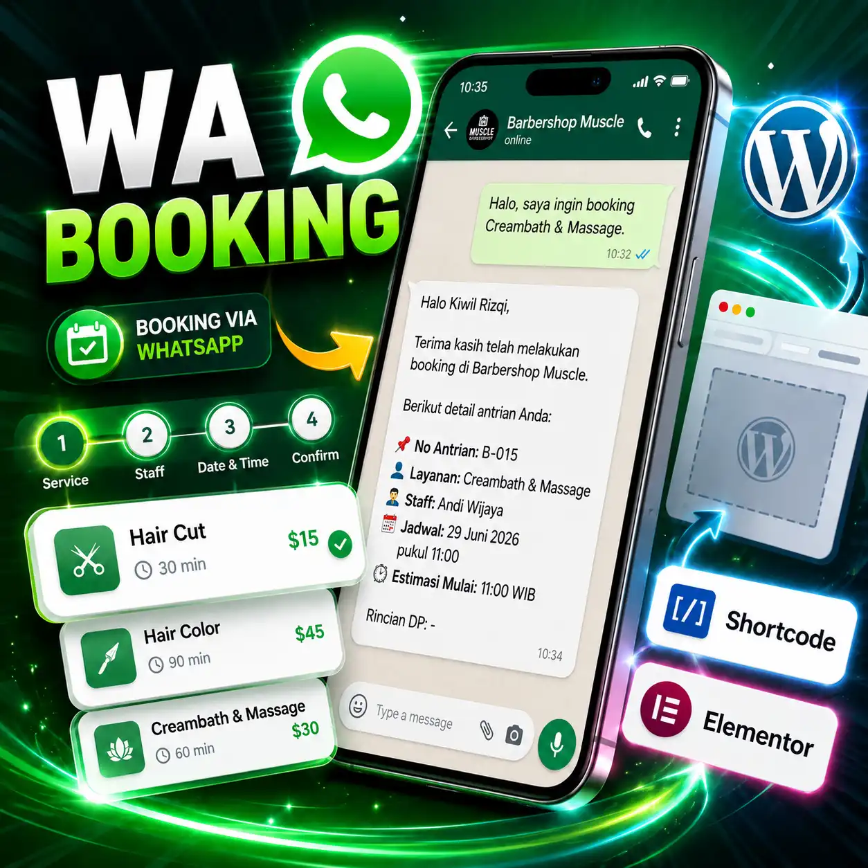 Whatsapp Booking – Plugin WordPress