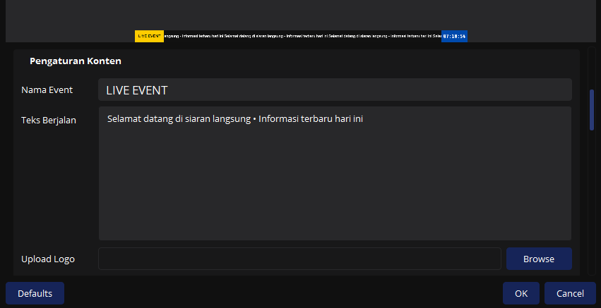 Automate Running Text OBS