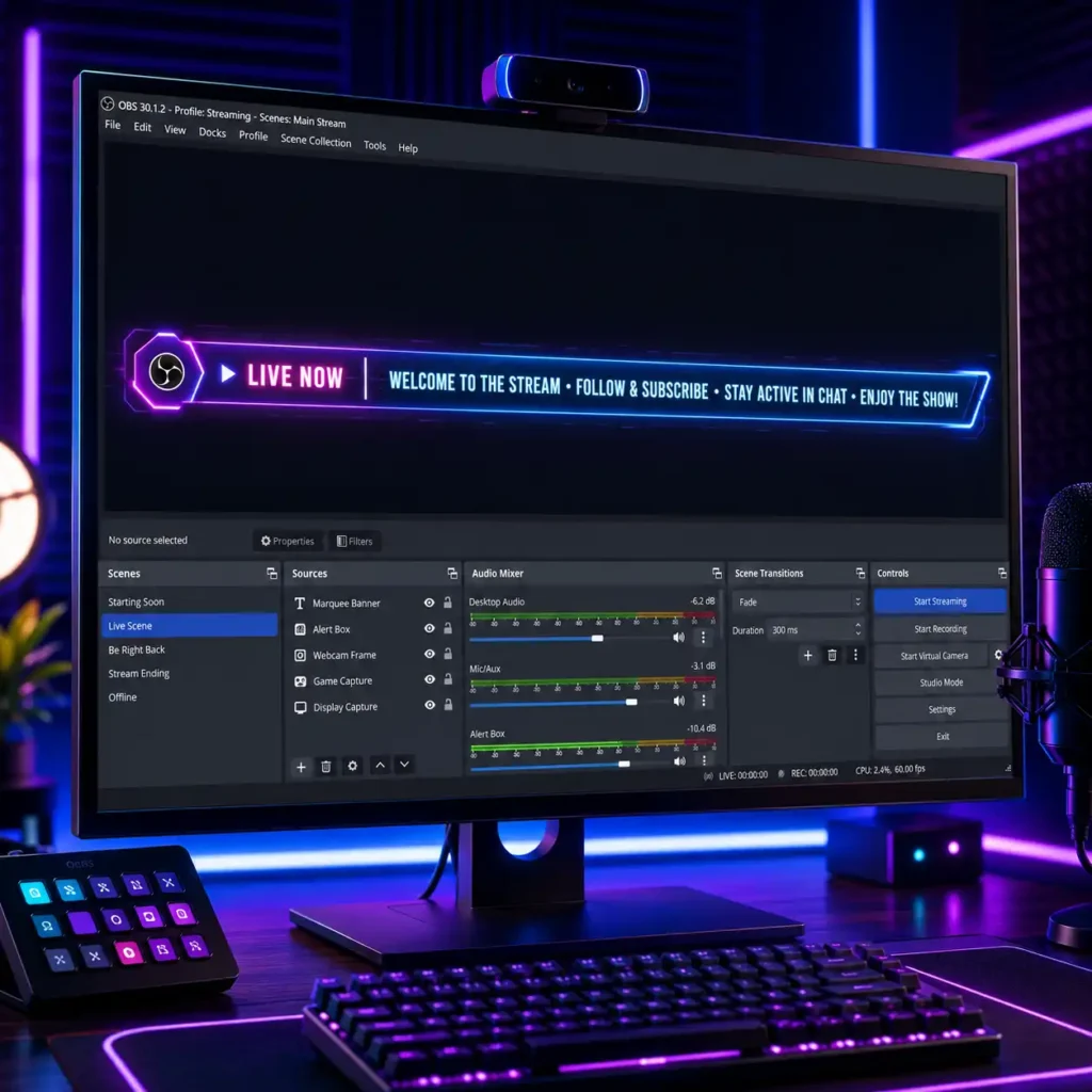 Automate Running Text OBS