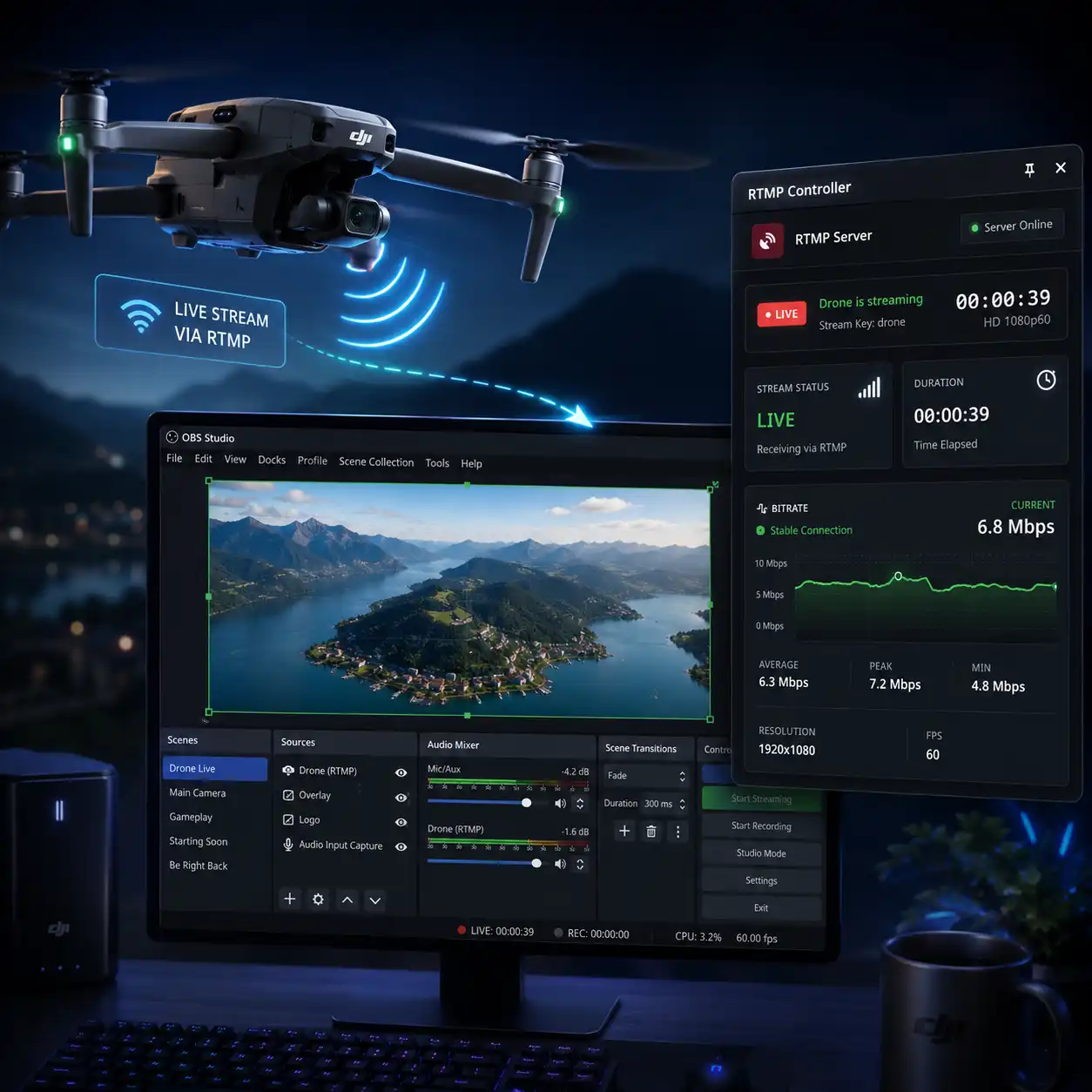 OBS RTMP Drone